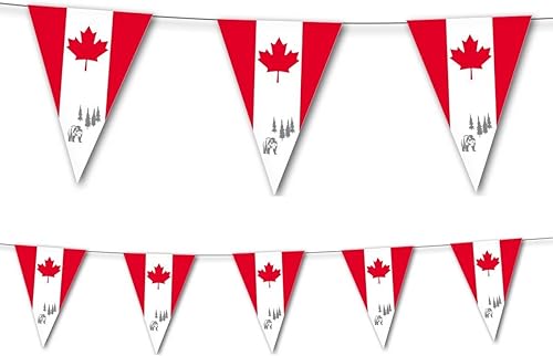Kit de décoration - 81 pièces - Pour la fête nationale du CANADA - Avec guirlande de fanions + drapeaux + lampions + ballons + confettis - Décoration de fête à thème - Nail Gallerys