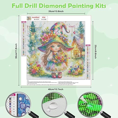 HEIBAGO Gnomes Diamond Painting pour Adultes, 5D Crème Glacée Diamond Painting Complet Diamant Kit, DIY Diamant Broderie Strass Point de Croix Chocolat Cristal Painting pour Murale Décoration 30x30cm - Nail Gallerys