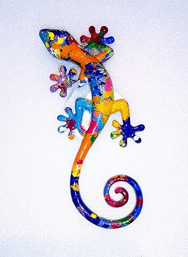 Idellia SALAMANDRE MULTICOLORE MURALE OU A POSER EN RESINE - Nail Gallerys