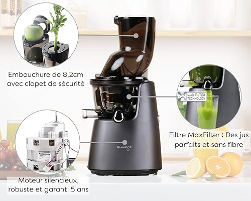 Kuvings D9900 Gris Mat Anthracite - Extracteur De Jus Vertical - Nail Gallerys