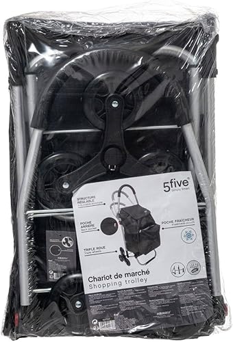 Five - Chariot de Courses Chariot de marché 3 Roues Structure en Aluminium Pliable - Nail Gallerys