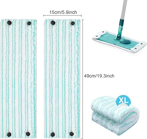 Sgizoku Lot de 5 serpillères de rechange compatibles avec Leifheit Clean Twist XL Micro Duo - 49 x 15 cm - En microfibre - Accessoire de rechange - Forte puissance de nettoyage - Nail Gallerys
