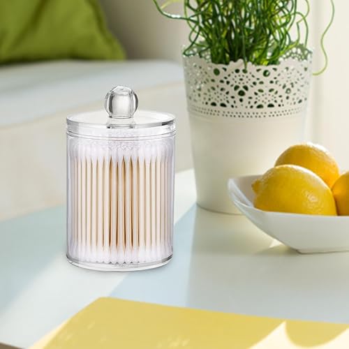 Porte-coton-tige – Organisateur de boules de coton en acrylique transparent | Boîte de vanité de salle de bain pour le rangement et l'organisation | Distributeur pour ronds de coton, tampons et écouvi - Nail Gallerys