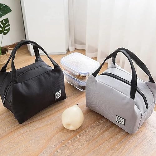 U-K Simple Lunch Bag Portable Zipper Isotherme Lunch Box Thermal Food Picnic Bag Bag pour l'école maternelle Noir Utile et pratique - Nail Gallerys