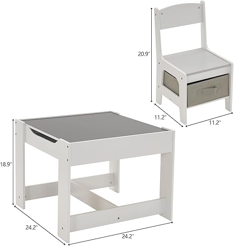 LALAHO Table Enfant avec Chaise de Rangement, Bureau Enfant Amovible, Table multifonctionnelle Pouvez Dessiner et écrire, Convient aux d'âge Scolaire pour Chambre, École (Naturel) - Nail Gallerys