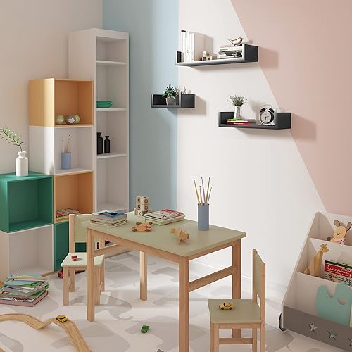 WOLTU Lot de 3 Étagères Murales en Bois, Étagères pour CD et Livres, Noir, RG9239sz - Nail Gallerys