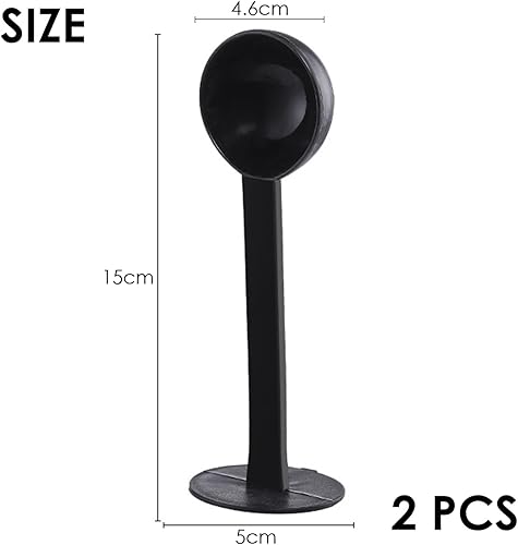 HDGSAFD Lot de 2 cuillères doseuses à café - Cuillères à mesurer pour grains de café - Ustensiles de cuisine en Plastique Noire, 15 cm x 5 cm, 2 pièces - Nail Gallerys
