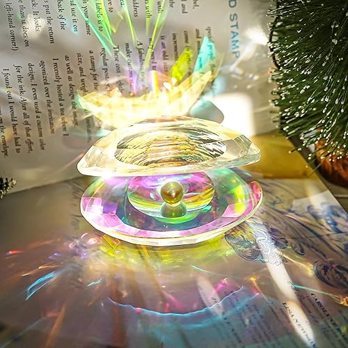 H&D HYALINE & DORA Figurine de coquillage en cristal coloré à collectionner, figurine de coquillage en verre avec perle pour cadeau de mariage, décoration de table - Nail Gallerys