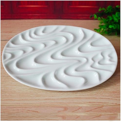 Chiloskit Palette de peinture aquarelle en porcelaine - Plateau pour artiste - 23 cm de diamètre (ondulé) - Nail Gallerys