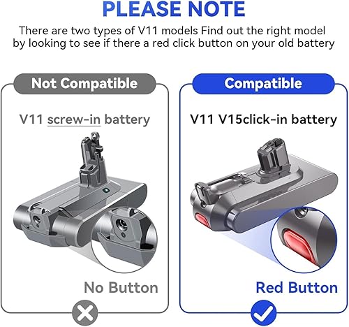 Compatible Avec Dyson, Batterie Rechargeable, For Aspirateur V11SV14SV15 AbsoluteV11 Fluffy CycloneV11.(1PCS 6.0) - Nail Gallerys