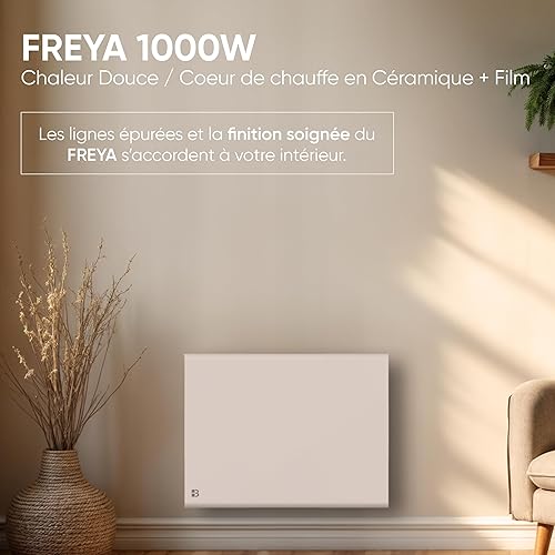 BESTHERM - Radiateur électrique fixe à inertie sèche céramique+film 1500W Bestherm FREYA horizontal blanc - Nail Gallerys