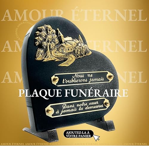Coeur Plaque Funéraire Coeur | Plaque+funéraire |Pierre tombale | Plaque Commémorative | Plaque funéraire granit | Ornement funéraire (NOIRE) - Nail Gallerys