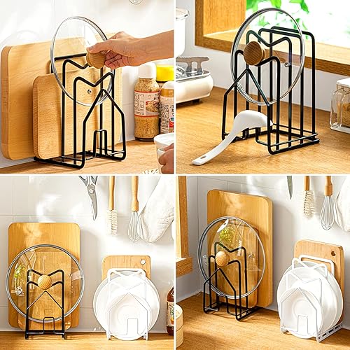 Support de Rangement pour Tiroir Cuisine Assiettes Support de Planche à Découper en Fer pour Ranger Des Planches à Découper, Des Couvercles de Casseroles, Des Assiettes, Des Livres (Blanc) - Nail Gallerys