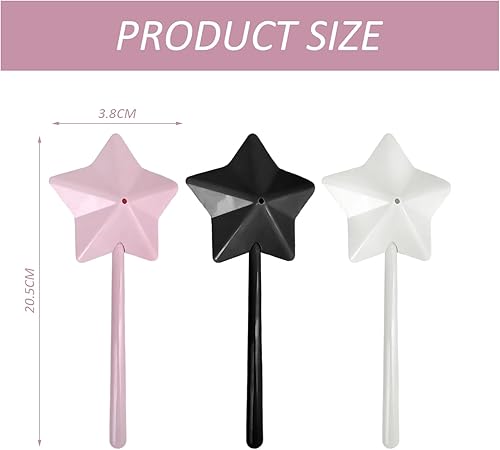 Lot de 3 salières en forme d'étoile, bouteille d'épices magiques, salière magique, bouteille de mélange d'épices perforée, convient pour la cuisine, la salle à manger (noir + blanc + rose) (20,5 x 3,8 - Nail Gallerys