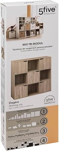 5 five simply smart Etagère Mix n modul 9 Cases Naturel - Nail Gallerys