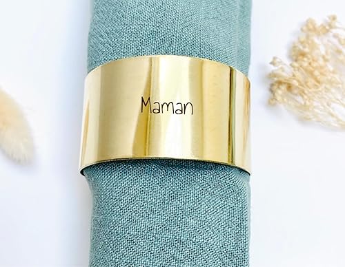 Rond de serviette en laiton personnalisé | Décoration de table | Art de la table | mariage anniversaire | Cadeau personnalisé - Nail Gallerys