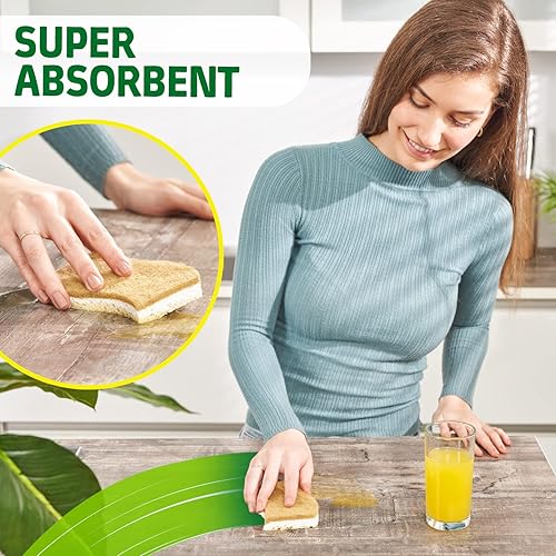 DimBull Éponge nettoyante Naturelle biodégradable - Éponge Vaisselle compostable en Cellulose et Fibre de Coco - Lot de 15 éponges écologiques - Nail Gallerys