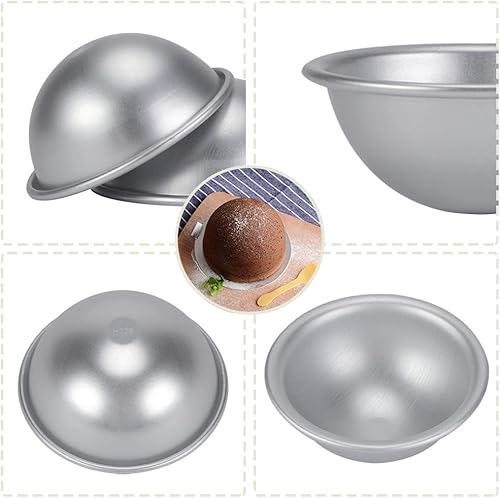 4 PCS 8 Cm Demi Boule Moule À Gâteau En Aluminium Hémisphère Moule À Gâteau Demi Boule Sphère Bombe De Bain Moule À Gâteau Gâteau Dessert Pudding Moule De Cuisson - Nail Gallerys