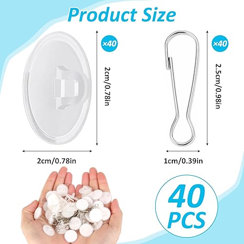 Ownkim 40 PCS Crochet Adhésif Plafond en Transparents avec 40 Clips Auto-Adhésifs - Solution Pratique pour Suspendre Moustiquaires, Décorations, et Guirlandes Lumineuses sans Percer - Nail Gallerys