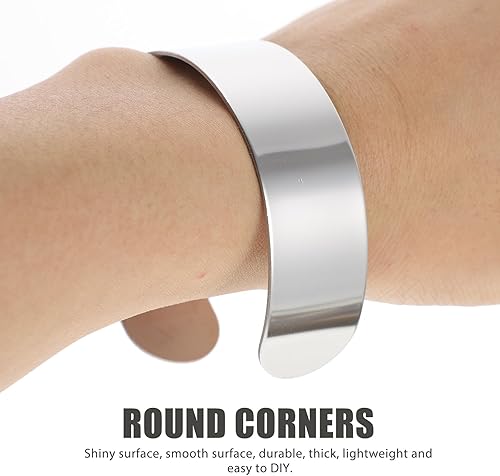 SEWACC 8 Pièces Bracelet Noyau Manchette Bracelet Abrazaderas De Métal En Vrac Bracelets Gravure Ébauches Bracelets Manchette Larges Bandes En Acier Inoxydable Noyaux Intérieurs Pour - Nail Gallerys