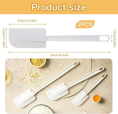 Ensemble de 2 Spatules en Caoutchouc de Haute Qualité pour Pâtisserie Professionnelle - Outils de Cuisine Polyvalents, Palette de 9 cm, Idéales pour Mélanger et Étaler (Longueur 24 cm, 2 Pièces) - Nail Gallerys