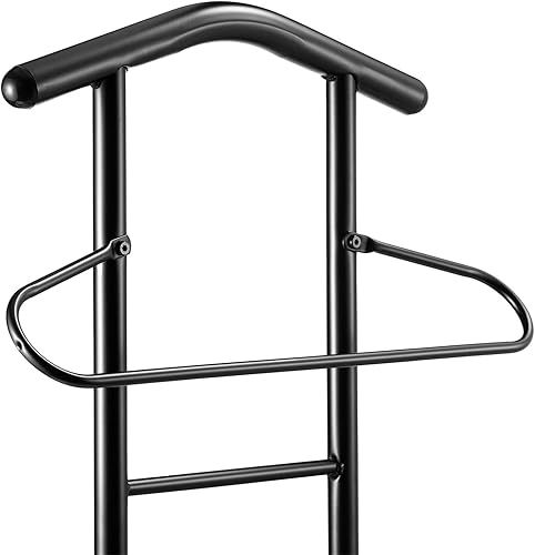 IDIMEX Valet de Chambre JIVO chevalet de Nuit Portant pour vêtements, Structure en métal Noir avec Tablette en MDF décor Brun Rustique - Nail Gallerys