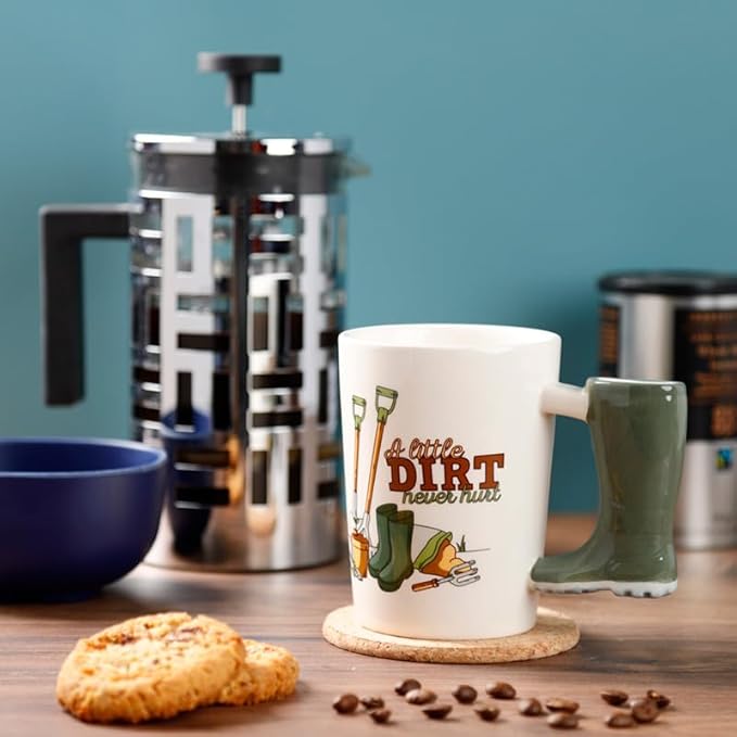 Puckator Tasse Mug Petit Déjeuner Manche en Forme de Botte de jardin - Nail Gallerys