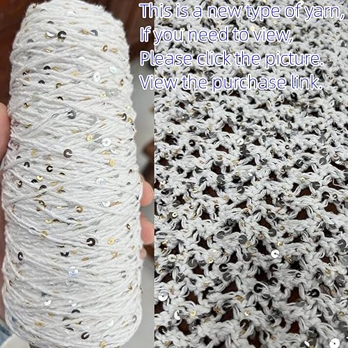 Fil à crochet pour tricot de polyester avec paillettes, fil à tricoter avec boucles avec fil lurex, 06 - Nail Gallerys