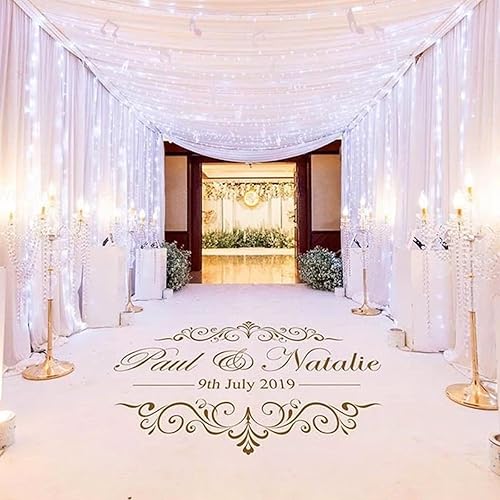 Autocollant de piste de danse, fête de fiançailles de mariage, le jour des amoureux, nom personnalisé et autocollant d'anniversaire, décoration intérieure de la maison(XXL 176x110cm) - Nail Gallerys