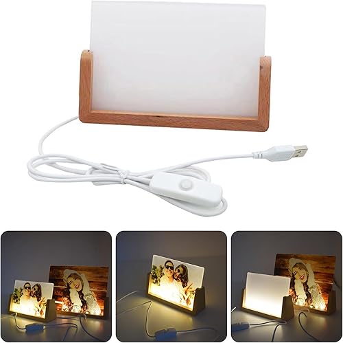 Morain Cadre photo en acrylique par sublimation avec lumière LED et support en bois pour presse à chaud - Nail Gallerys