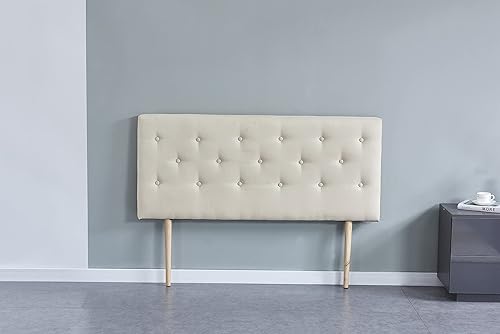 sensoreve Tête de lit Deco, capitonnée Tissu Beige, L'épaisseur Totale de 8 cm (140 x 100 cm) - Nail Gallerys