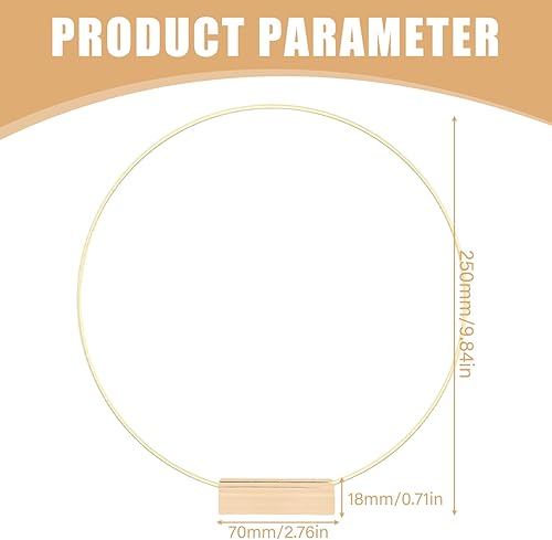GOMETY: 10 Anneaux Métalliques Dorés Avec Supports En Bois, Pour Artisanat, Pour Couronnes De Mariage Et Décorations Murales, Atmosphère Romantique Pour Les Fêtes (25cm/Or) - Nail Gallerys
