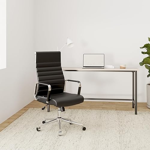 CLP Chaise De Bureau Kolumbus en Véritable Cuir I Fauteuil De Bureau Réglable en Hauteur Pivotant Piètement Mécanisme A Bascule Intégré, Couleur:Blanc - Nail Gallerys