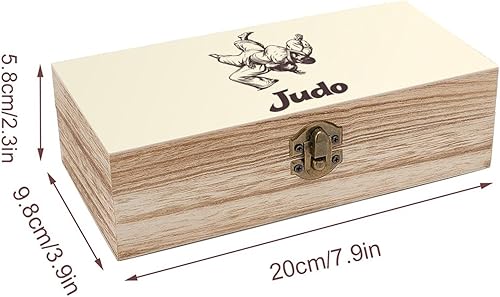 Anceky Boîtes décoratives Judo, boîte de rangement en bois avec couvercle à charnière et fermoir, organisateur de bijoux - Nail Gallerys