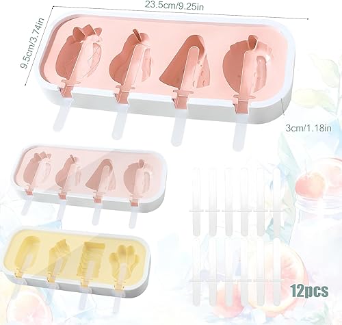 DBALL Moule A Glace 2 Pieces Moule Glace Sans Bisphenol A Moule Glace Silicone Batonnet Avec Stick Et Couvercle Pour Popsicles Glaces Sorbets 23.5 x 9.6 x 3CM - Nail Gallerys