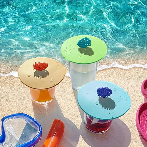 LURCH Mein Deckel Summer Fun Lot de 3 couvercles en verre en silicone platine sans BPA Ø 10,5 cm - Nail Gallerys
