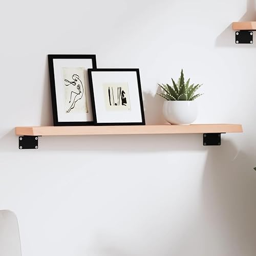 Eleganz Étagère murale en chêne massif (non traité) – 60 x 10 x 2 cm – Naturel et durable pour le salon, la cuisine ou le bureau – Parfait pour les petits espaces et rangement élégant - Nail Gallerys