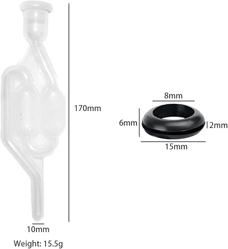 ASFINS Airlock Fermentation, 4pcs Bondes de Fermentation et 20 Pièces Anneaux en Silicone, pour la Conservation, lInfusion, la Vinification, la Fermentation du Choucroute et du Kimchi, 10 mm - Nail Gallerys