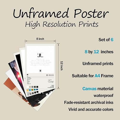 FDSFE Billie Poster Eilish édition limitée sur toile pour chambre à coucher, bureau, chambre, cadeau (lot de 4) sans cadre 20 x 30 cm - Nail Gallerys