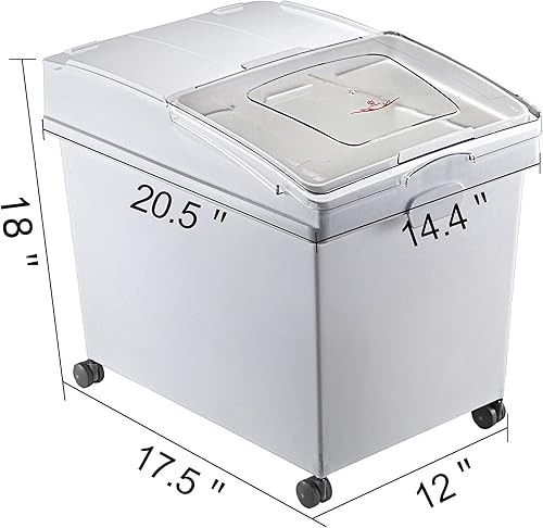 VEVOR Conteneur de Riz à roulettes 3PCS Bac à Riz avec Couvercle Coulissant 25L*3 Boîtes de Stockage de Rangement de Céréales à Farine à Ingrédients en Plastique pour la Conservation Alimentaire - Nail Gallerys