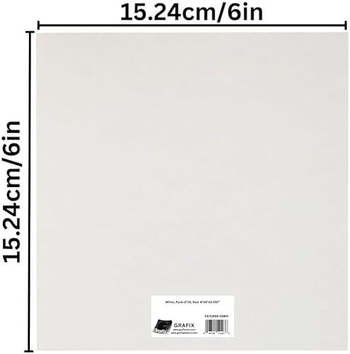 Grafix 6 x 6 inches Aggloméré Moyen, 25 Pièces, Blanc - Nail Gallerys