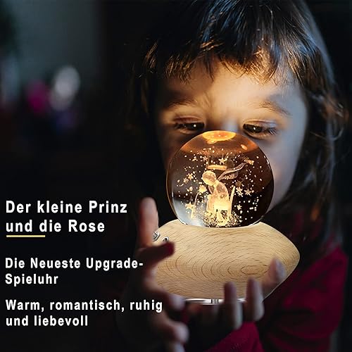 HILEYOLLA Boîte à Musique 3D Boule de Cristal, Boîte à Musique rotative à 360°avec Lampe de Projection à Lumière Chaude,Cadeau pour Noël,Thanksgiving, Anniversaire, Saint Valentin - Nail Gallerys