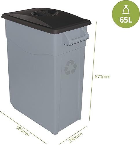 Denox Conteneur Zeus Fermé, 65 L, Noir - Nail Gallerys