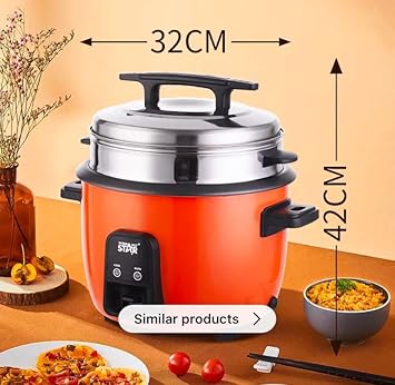 Winning Star Cuiseur de Riz Électrique, 8L, 1300W, 32 x 42 cm, Blanc (Orange) - Nail Gallerys