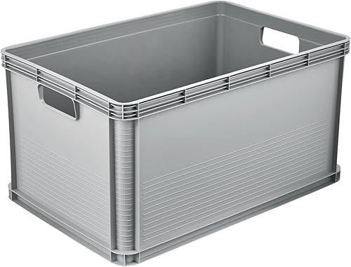 keeeper Boîte de Transport, Empilable, en Polypropylène, 64 L, Robert, Nordic Grey - Nail Gallerys