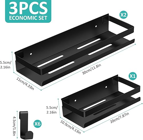 Cinnani Lot de 3 Etagere Douche sans Percage - Nail Gallerys