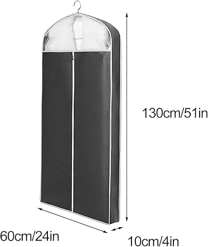 QiaoRong Housse Vetements à Suspendre, Grande Housse Costume avec Fermeture Éclair et Fenêtre Transparente pour Fourrure, Vison, Doudoune, Manteau en Coton(Beige,60x10x110cm/24x4x43in) - Nail Gallerys