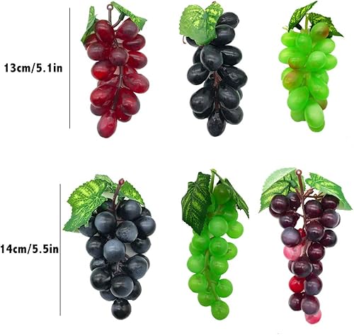 Aisamco Paquet de 12 Raisins artificiels variés grappes de Raisins givrés Raisin en Caoutchouc avec 4 Tailles pour la faveur Vintage Décor de vin de Fruits Faux Accessoires de Fruits - Nail Gallerys