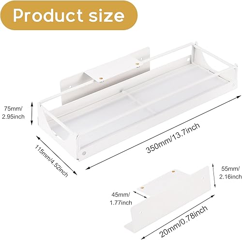 Qivine Tiroir Coulissant Cuisine Adhesif 35 X 11.5 X 7.5cm Etagere Rangement Cuisine Telescopique Pas Besoin de Percer Ni de Clouer Pour la Cuisine le Garde-Manger et la Armoire (Blanc) - Nail Gallerys