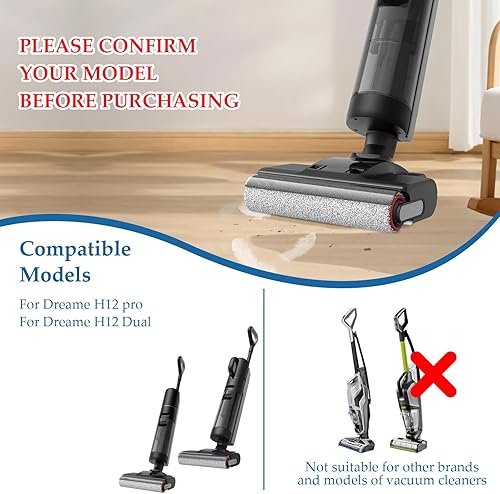 KiimSin Accessoires pour brosses rotatives pour Dreame H12 Pro / H12 Dual aspirateurs eau et poussière, pièces détachées, 2 brosses rotatives - Nail Gallerys